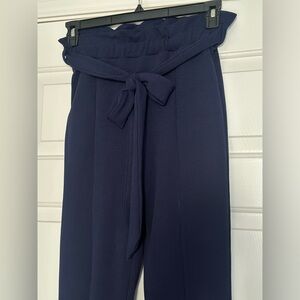 Navy blue ruched waist business casual pants